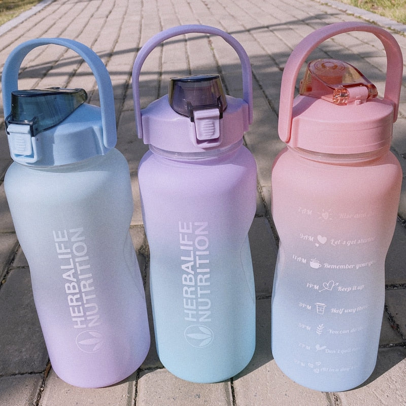 Herbalife Nutrition Bottle 2000ML Gradient Color Drinking Water Space Cup Milk Carton Sports Water Bottle