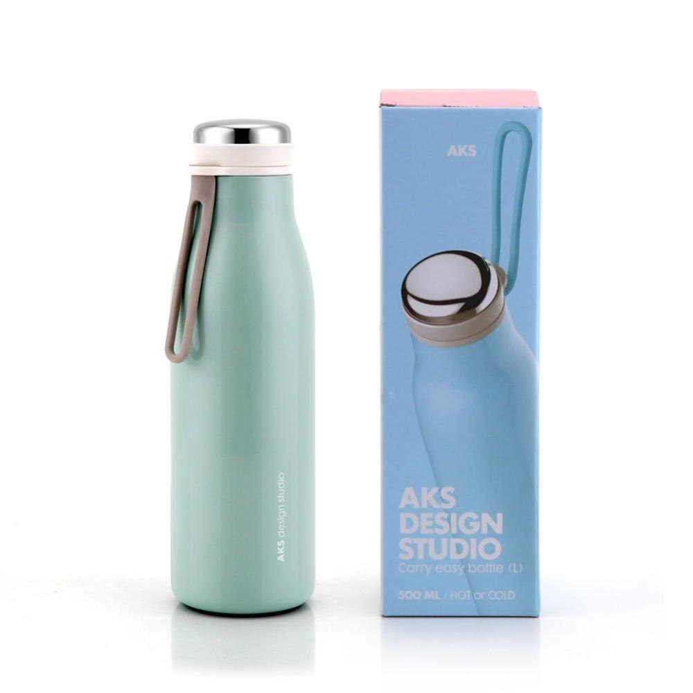 AKS Portable High-End 304 Stainless Steel Vacuum Cup Thermos Bottle Flask Insulated Tumbler With Silicone Rope 360/500 ML