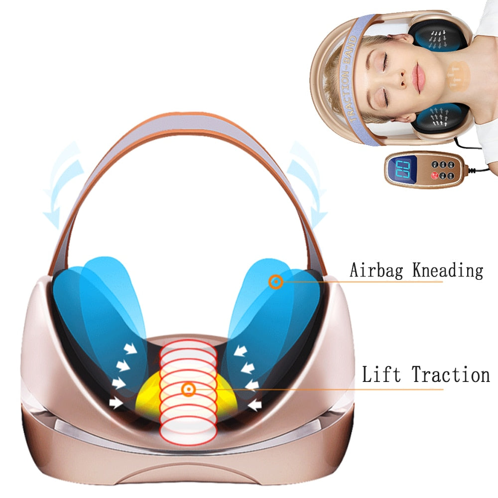 Electric Neck Massager Infrared Heating Airbag Neck Traction Vibration Shoulder Cervical Spine Shoulder Support Pain Relief