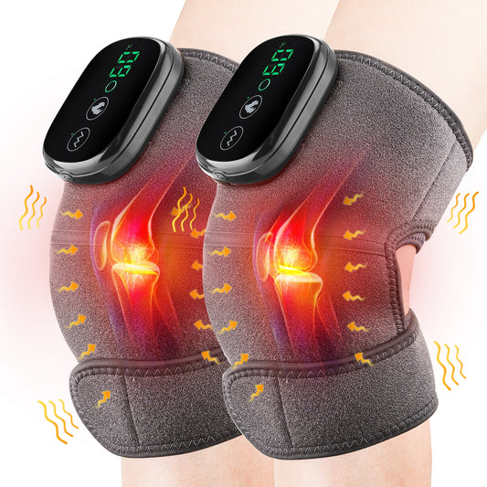 2pcs Thermal Knee Massager Heating Knee Support Electric Knee Shoulder Vibration Massage Leg Arthritis Physiotherapy Pain Relief