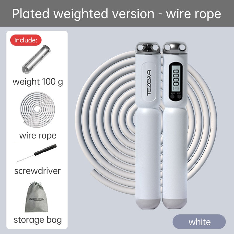 Cordless Electronic Skipping Rope Gym Fitness Cordless Skipping Smart Jump Rope with LCD Screen Counting Speed Skipping Counter