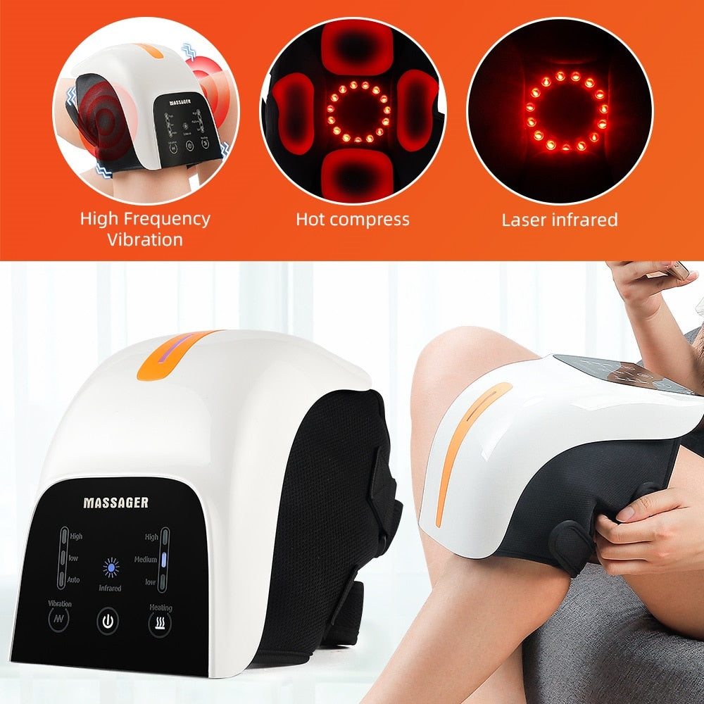 Electric Infrared Heating Knee Massage Air Pressure& Vibration Physiotherapy Instrument Knee Massage Rehabilitation Pain Relief