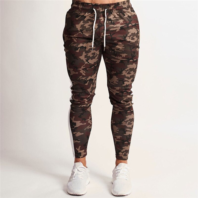 2022 New Fashion Camouflage Men Trousers Solid Color Patchwork Casual Pants Jogger Gym Bodybuilding Workout Fitness Sports Pants