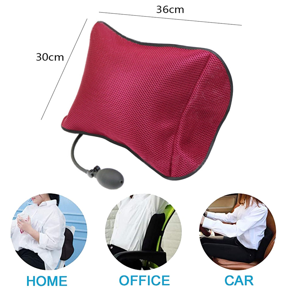 Tcare Portable Inflatable Lumbar Support Massage Pillows - Orthopedic Design for Back Pain Relief - Lumbar Support Pillow Unisex