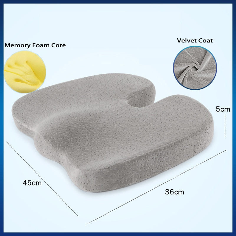 U Shaped Travel Seat Cushion Coccyx Orthopedic Massage Chair Cushion Car Office Memory Foam Pillow Support Sciatica Pain Relief