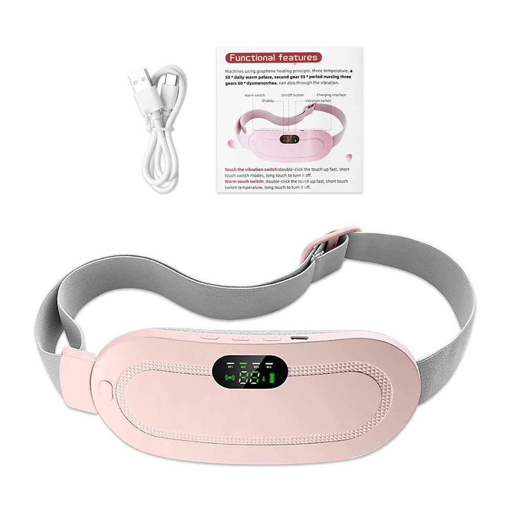 Menstrual Heating Pad Period Cramp Massager Belly Warmer Uterus Heat Massage Abdominal Stomach Heating Belt Period Pain Relief