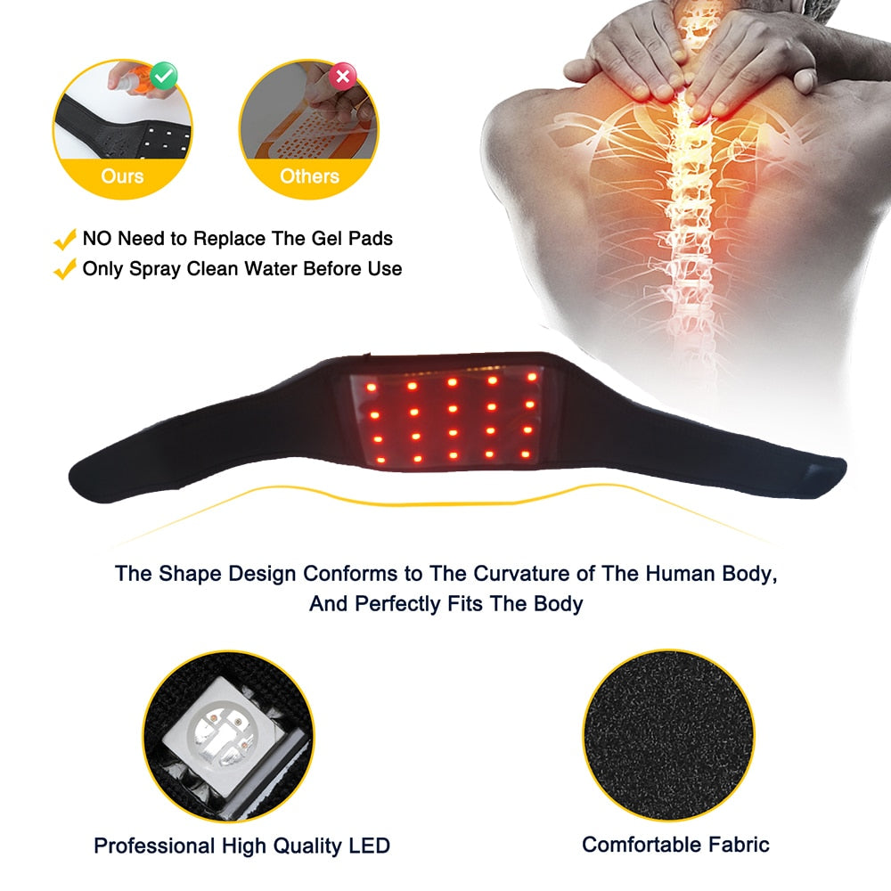 EstherQueen LED Red Light Therapy Neckband 660nm&850nm Near Infrared Therapy Shoulder And Neck Pain massager Heating Pain Relief