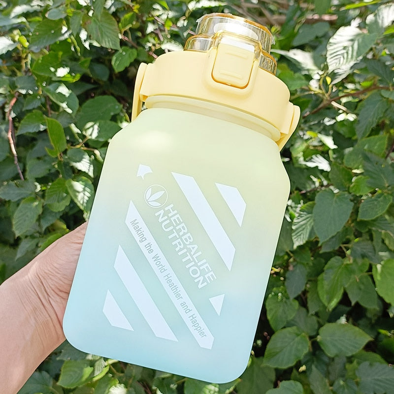 Herbalife Nutrition Bottle 2000ML Gradient Color Drinking Water Space Cup Milk Carton Sports Water Bottle