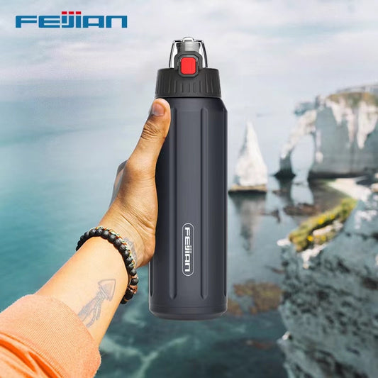 FEIJIAN Double Wall Thermos, Sports Bottle, 600ml, 18/10 Stainless Steel, Vacuum Flask, Insulated Tumbler, Leak Proof ,Customize