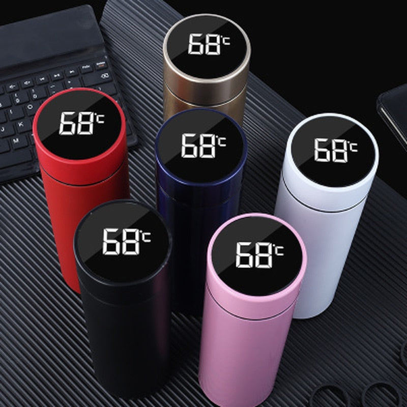 480ml Creative Smart LED Thermos Bottle Temperature Display Vacuum Flasks Stainless Steel Water Bottle Thermos Cup Custom Logo