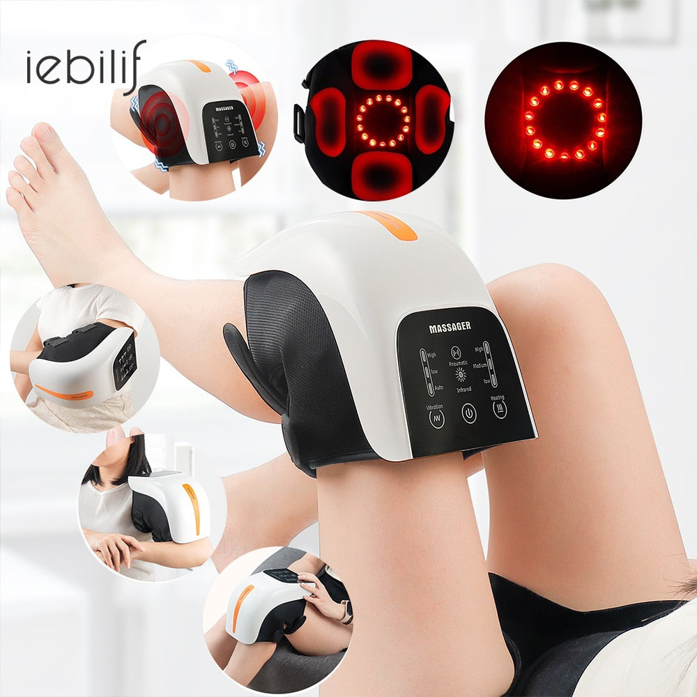 Electric Infrared Heating Knee Massage Air Pressure& Vibration Physiotherapy Instrument Knee Massage Rehabilitation Pain Relief