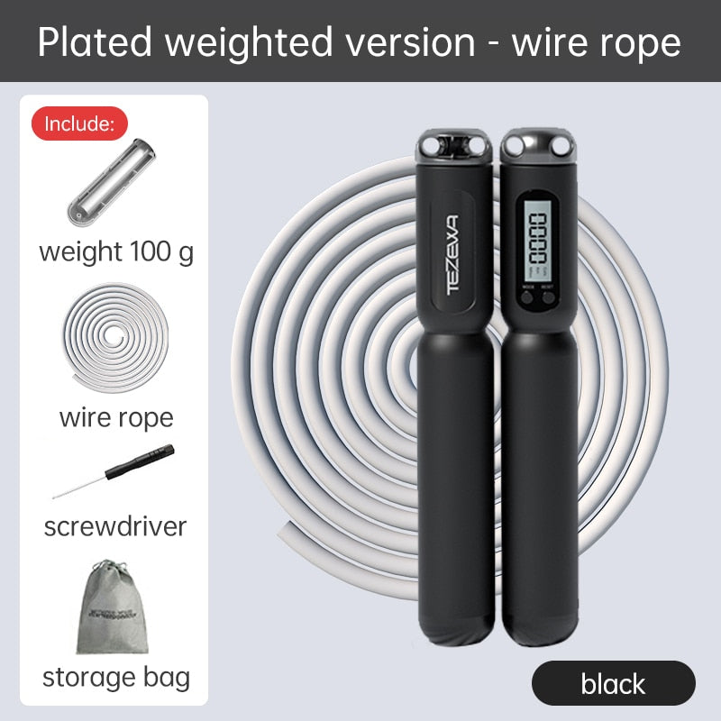 Cordless Electronic Skipping Rope Gym Fitness Cordless Skipping Smart Jump Rope with LCD Screen Counting Speed Skipping Counter