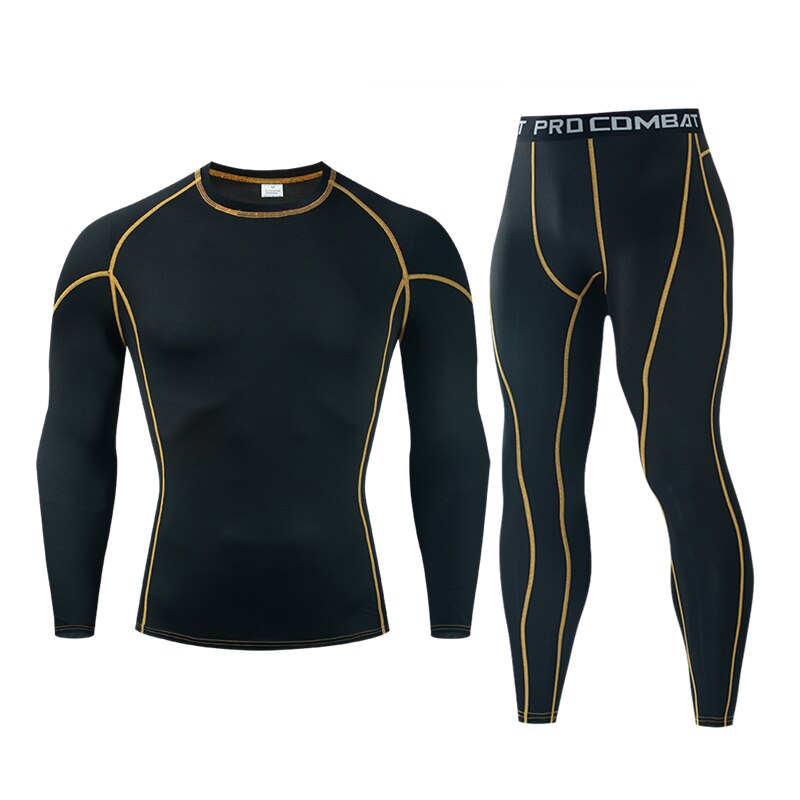 Men's Compression Sportswear Suit Gym Tights Workout Jogging Sport Running Set Rashguard Men Thermo Underwear Tracksuit Clothing