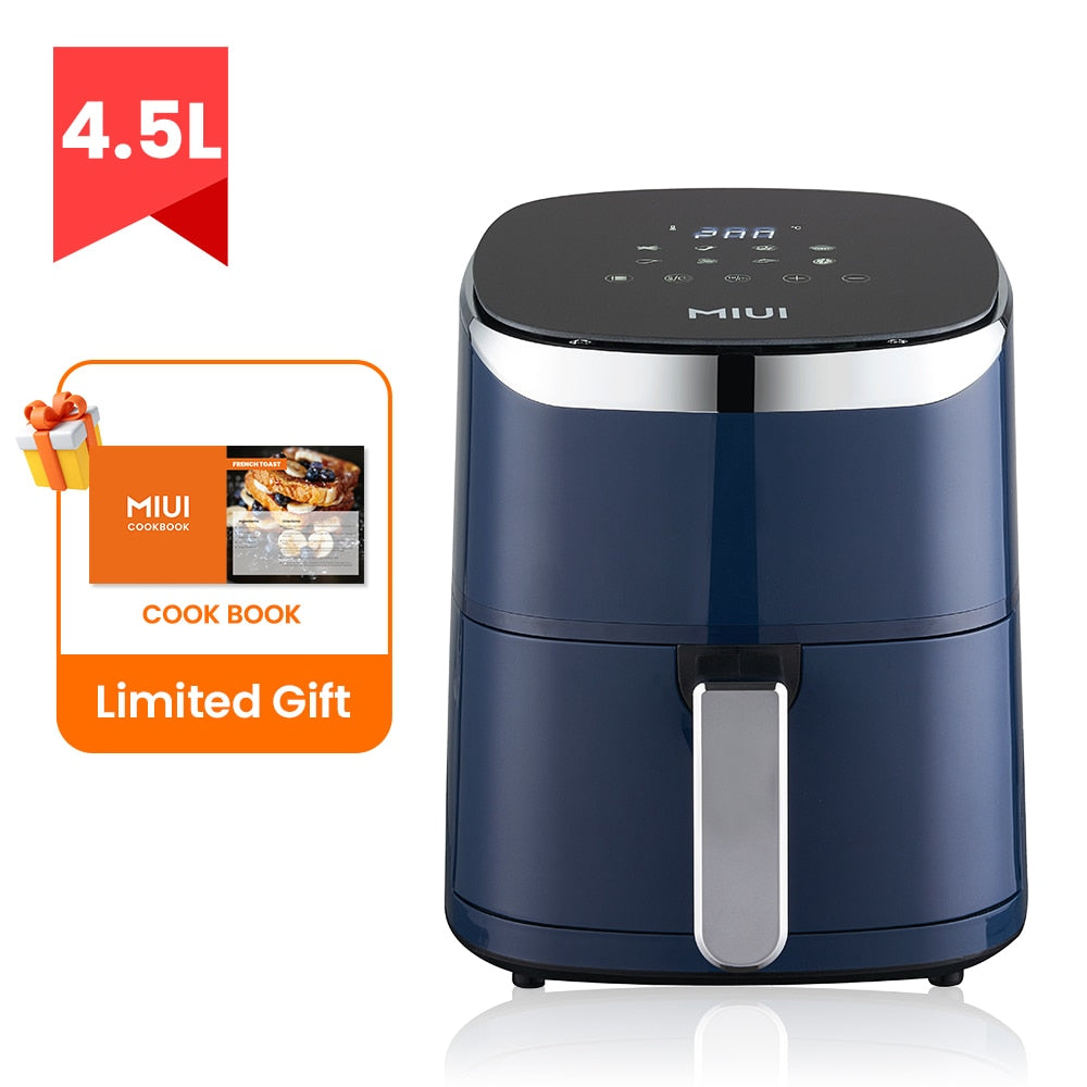 MIUI 4.5L/5L Air Fryer Without Oil Hot Air Electric Fryer with Viewable Window &amp; Touch Screen Home Square Deep Fryer Ocean Heart