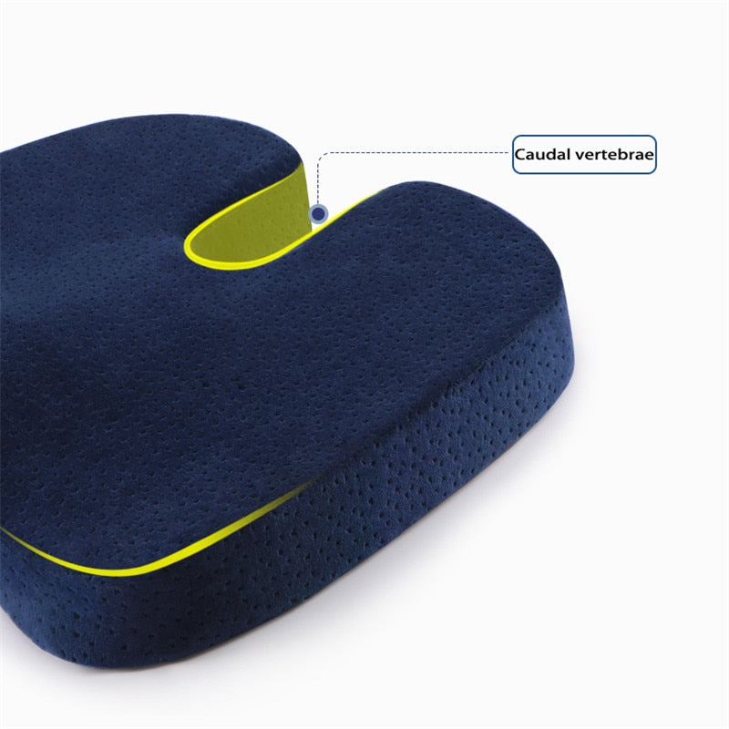 U Shaped Travel Seat Cushion Coccyx Orthopedic Massage Chair Cushion Car Office Memory Foam Pillow Support Sciatica Pain Relief