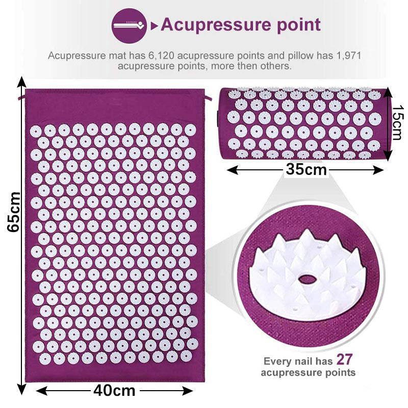 Spike Mat Acupuncture Massage Yoga Mat Relieve Stress Massager Cushion Back Body Pain Acupressure Kuznetsov Аппликатор Кузнецова