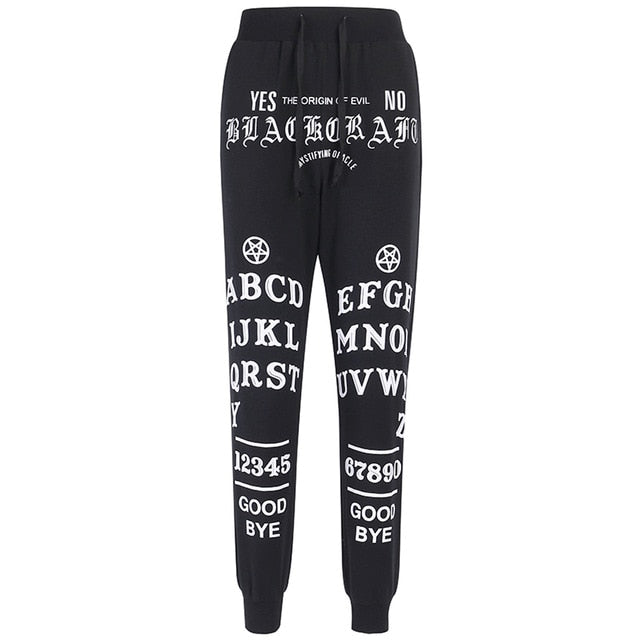 Punk Grunge Gothic pant Harajuku Pentagram pant  Long Sleeve Autumn Hollow Out Patchwork trouser  Vintage