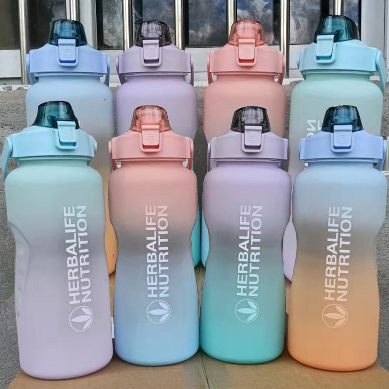 Herbalife Nutrition Bottle 2000ML Gradient Color Drinking Water Space Cup Milk Carton Sports Water Bottle