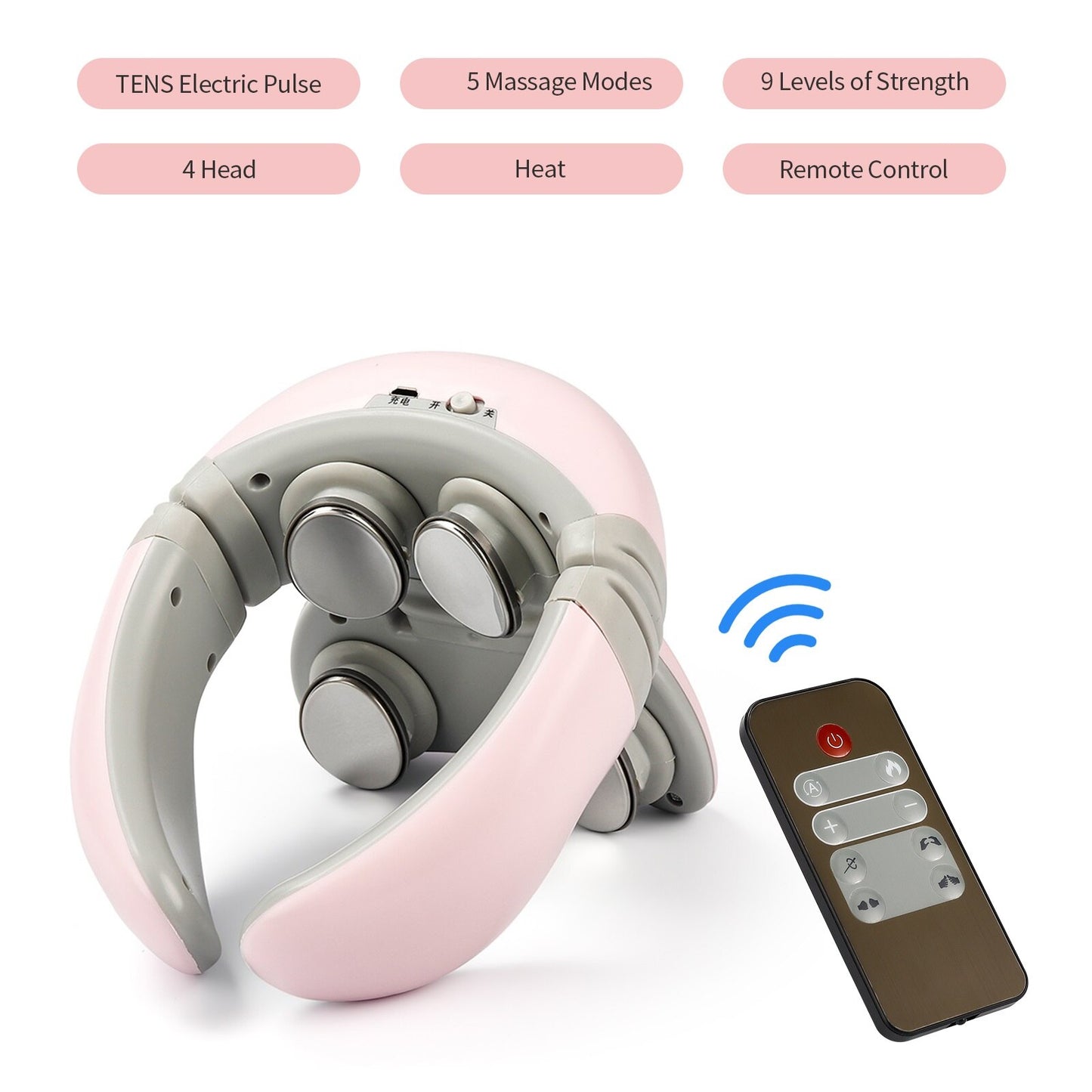 6 Modes Electric Neck Massager TENS Neck Pulse Back Power Control Heating Pain Relief Tool Health Care Neck Relaxation