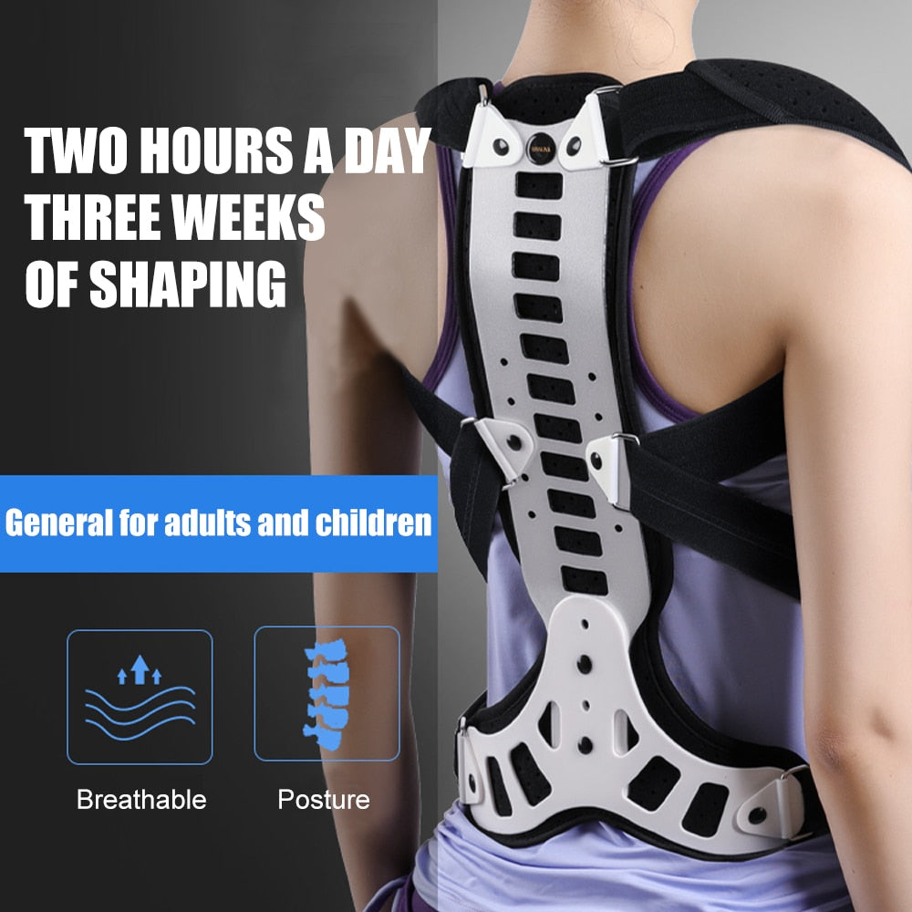 1Pcs Posture Corrector Back Braces Shoulder Waist Lumbar Support Belt Humpback Prevent Body Straighten Slouch Compression Pain R