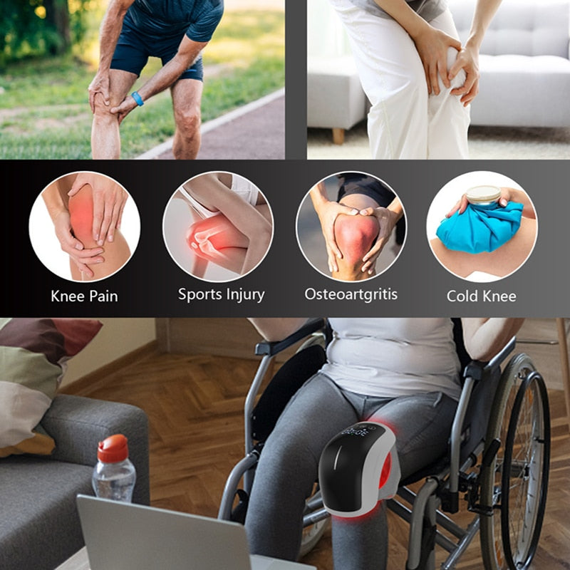 KTS Laser Therapy Knee Massager 660nm 880nm Infrared LCD Display Touch Control Heating Physiotherapy Pain Relief Rehabilitation