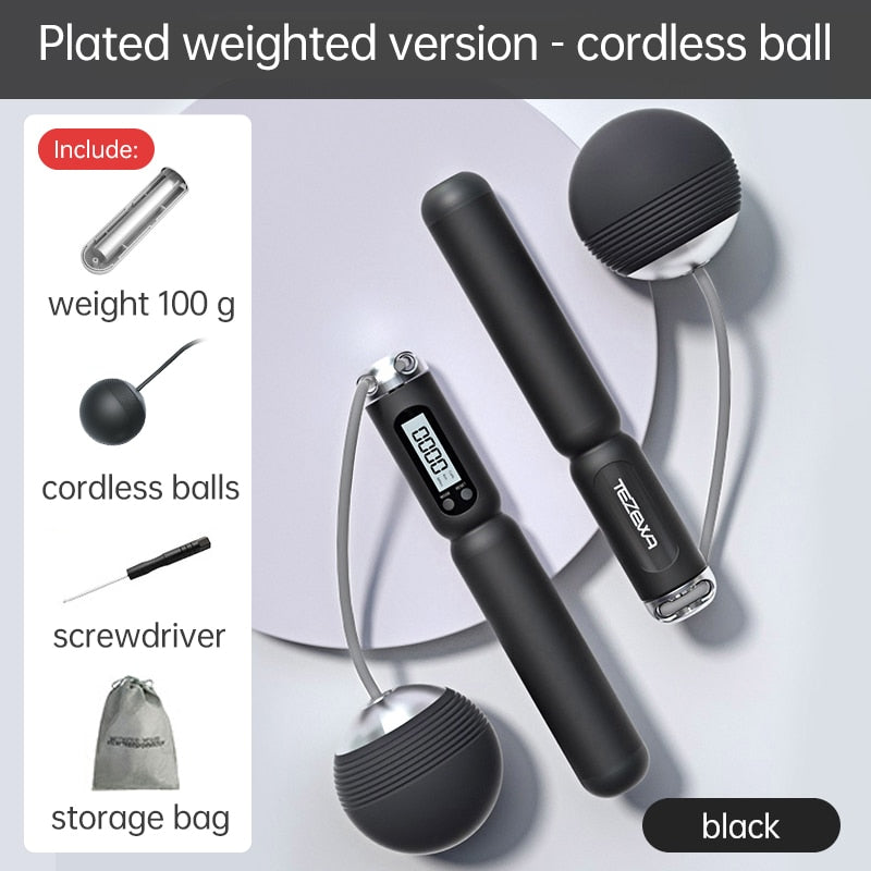 Cordless Electronic Skipping Rope Gym Fitness Cordless Skipping Smart Jump Rope with LCD Screen Counting Speed Skipping Counter