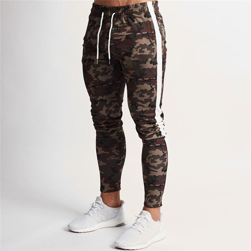 2022 New Fashion Camouflage Men Trousers Solid Color Patchwork Casual Pants Jogger Gym Bodybuilding Workout Fitness Sports Pants